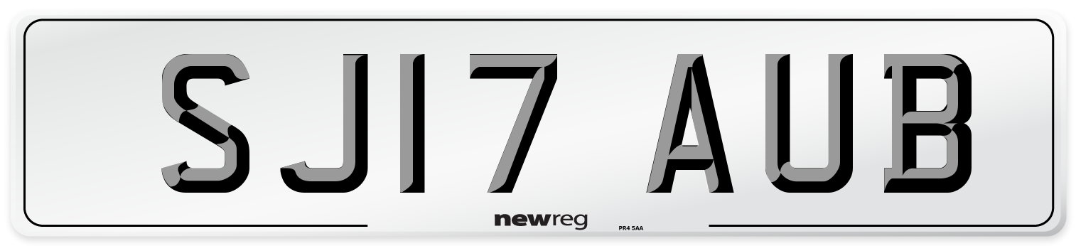 SJ17 AUB Number Plate from New Reg